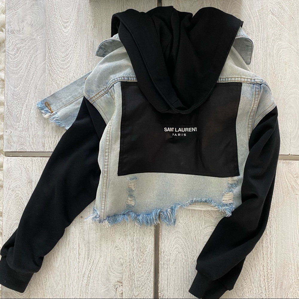 Denim hoodie jacket